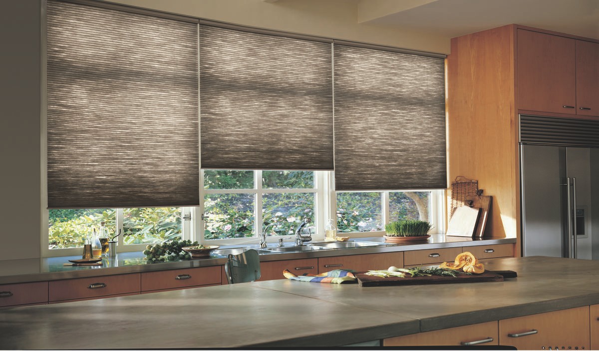 Best custom kitchen shades for homes near Boone, North Carolina (NC) including Duette Honeycomb Shades.