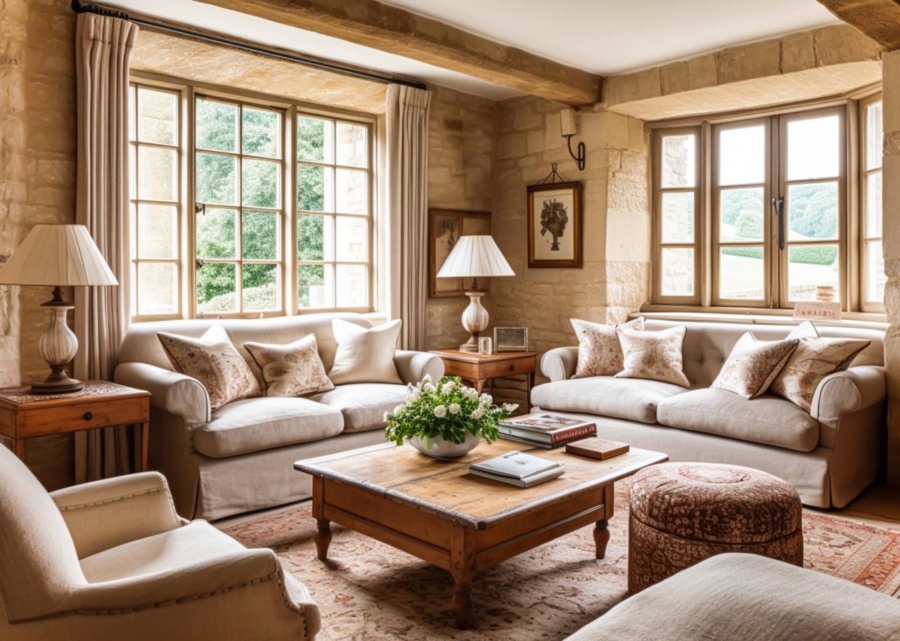 A traditional style sitting room in a home near Boone, North Carolina (NC)